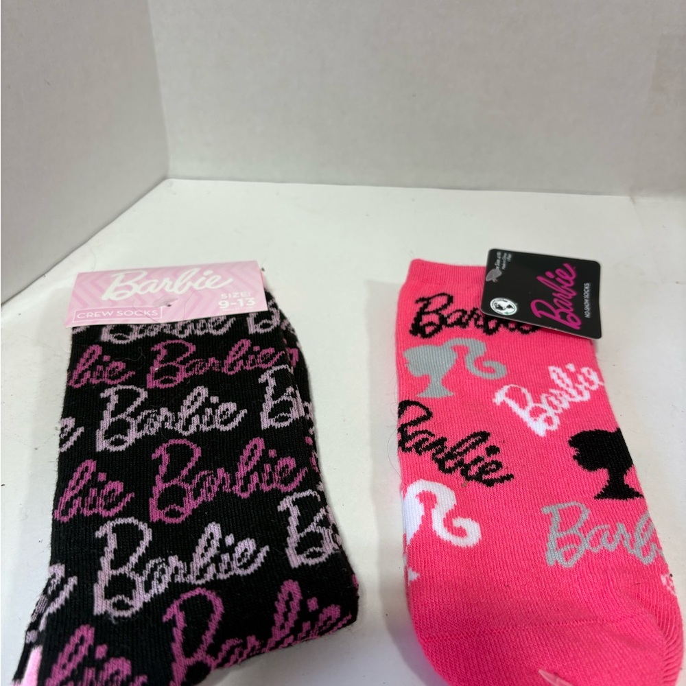 Barbie Black and Pink Crew Socks Set